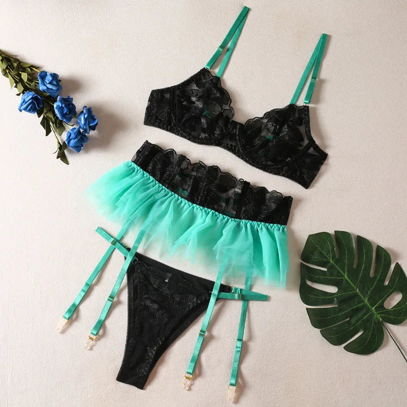 Boudoir Ballet Lace Suspender Set