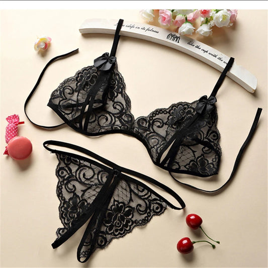 Sheer Bralette & Open Crotch Panty set