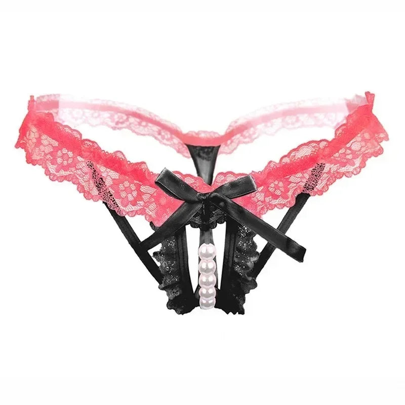 Blush Pearl Bow Thong