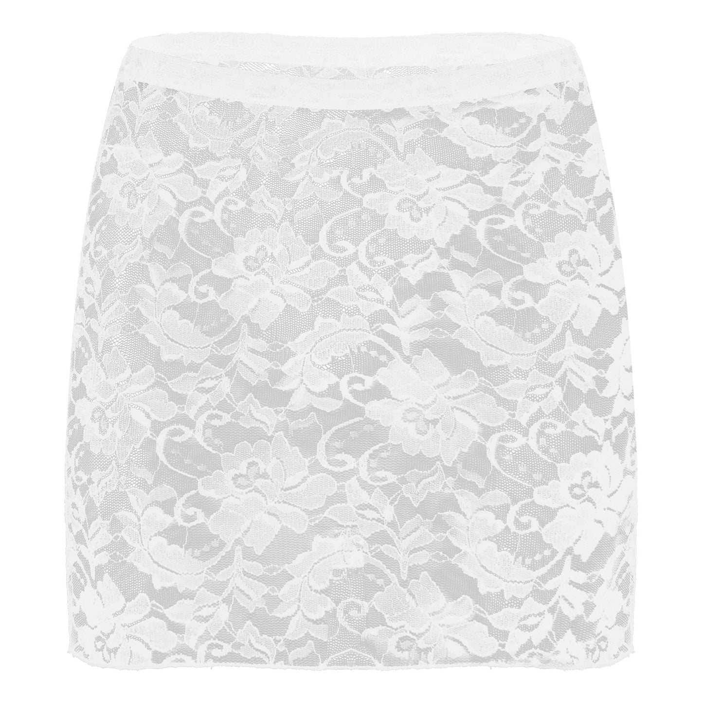Ivory Whisper  Lace Miniskirt