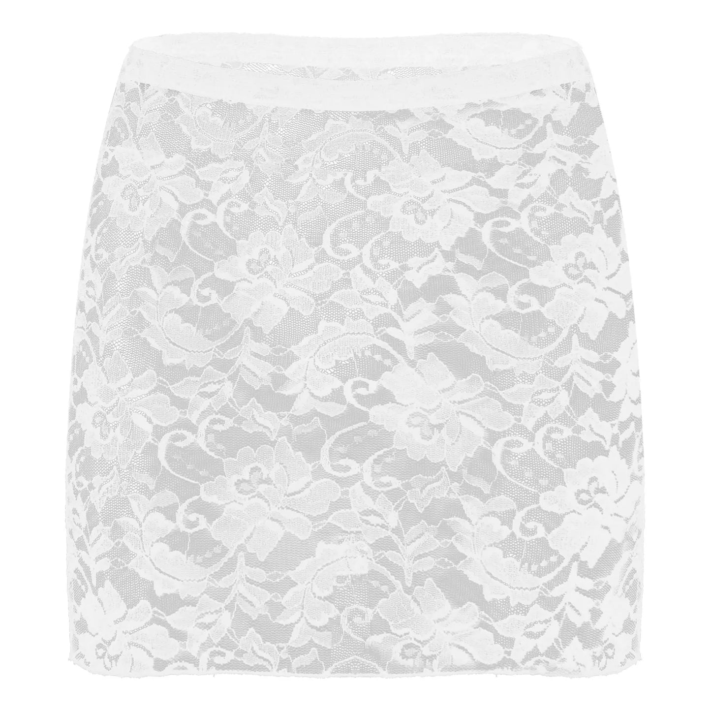 Ivory Whisper  Lace Miniskirt
