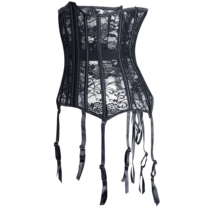 Women Steampunk Corset Gothic Plus Size Sexy Corsets Lace Up Boned Underbust Bustier Waist Trainer Cincher Body Shaper Corselet