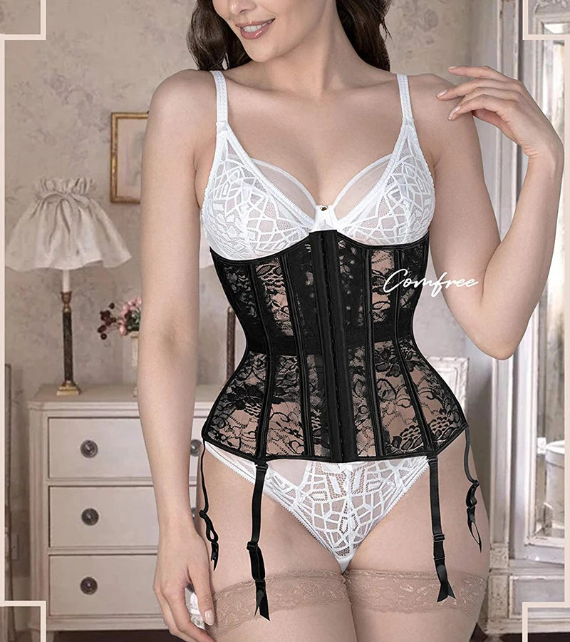 Women Steampunk Corset Gothic Plus Size Sexy Corsets Lace Up Boned Underbust Bustier Waist Trainer Cincher Body Shaper Corselet