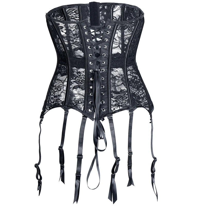 Women Steampunk Corset Gothic Plus Size Sexy Corsets Lace Up Boned Underbust Bustier Waist Trainer Cincher Body Shaper Corselet