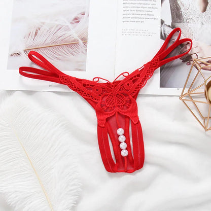 Pearl Drop Lace Thong