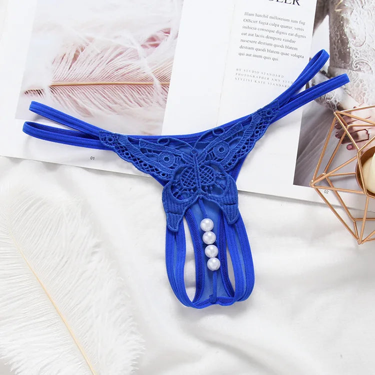 Pearl Drop Lace Thong