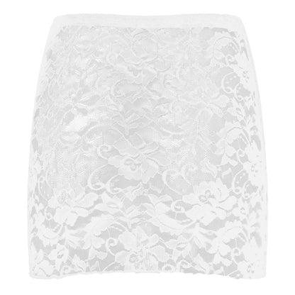 Ivory Whisper  Lace Miniskirt