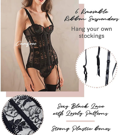 Women Steampunk Corset Gothic Plus Size Sexy Corsets Lace Up Boned Underbust Bustier Waist Trainer Cincher Body Shaper Corselet