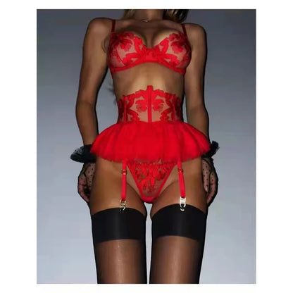 Boudoir Ballet Lace Suspender Set