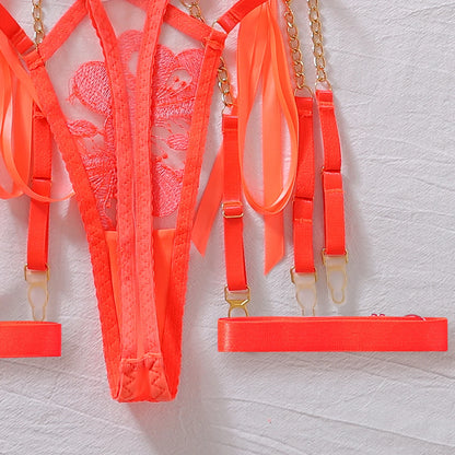 Coral Temptation 4-Piece Lingerie Set