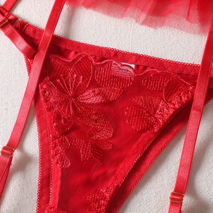 Boudoir Ballet Lace Suspender Set