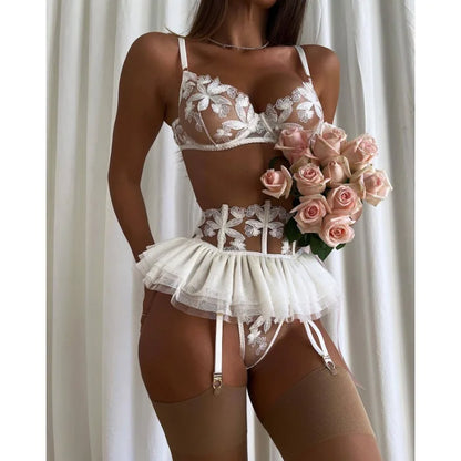 Boudoir Ballet Lace Suspender Set