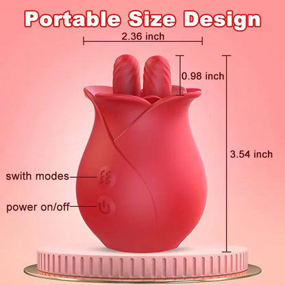 Velvet Bloom Rose Tongue Licking Vibrator Double Tongue Licking  G-spot Stimulator Blowjob Clitoris Vaginal Massager Sex Toy