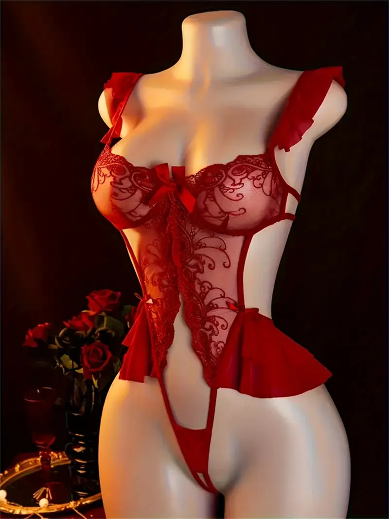 Ruffled Seduction Lace Teddy