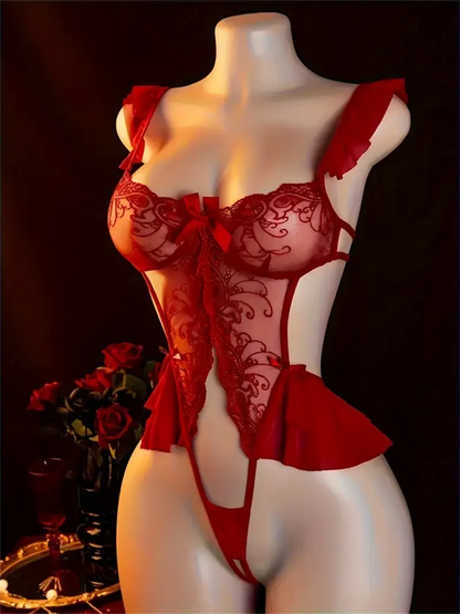Ruffled Seduction Lace Teddy
