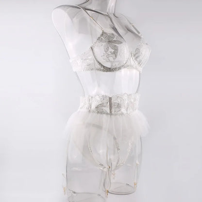 Boudoir Ballet Lace Suspender Set