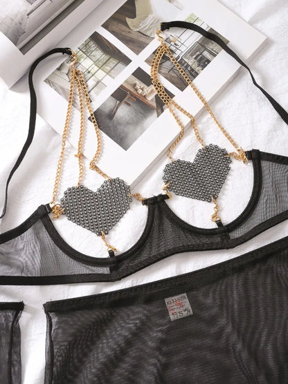 Heartbound Chain Lingerie Set