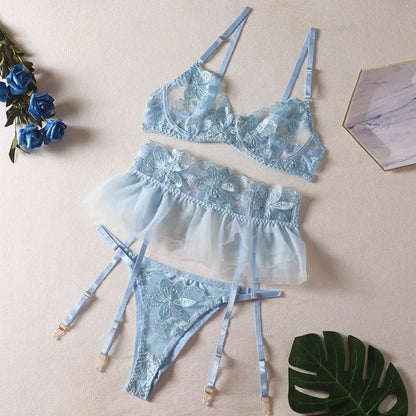 Boudoir Ballet Lace Suspender Set