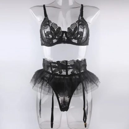 Boudoir Ballet Lace Suspender Set
