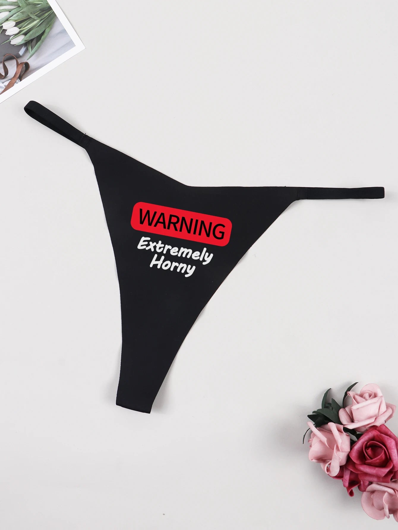 Proceed With Caution Statement Thong
