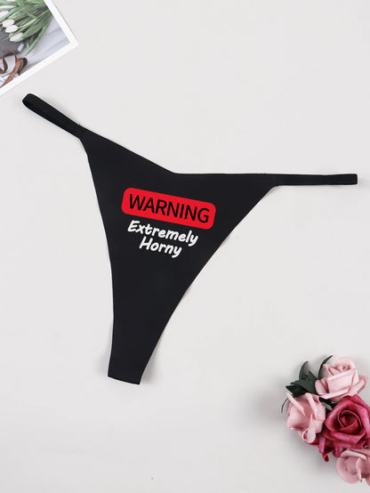 Proceed With Caution Statement Thong