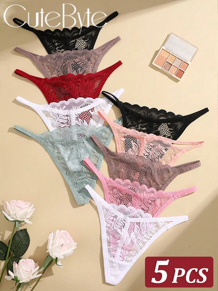 Fleur Essentials Lace Thong 5-Pack