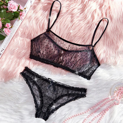 Midnight Confetti Sheer Lingerie Set