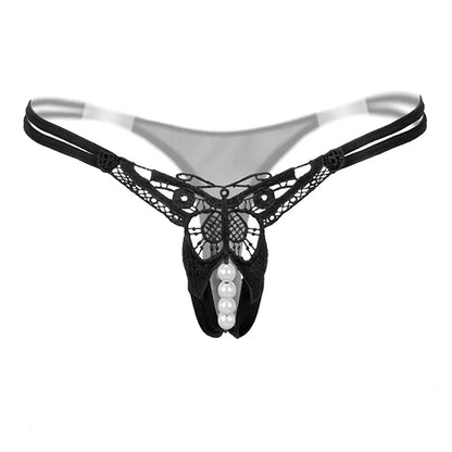 Pearl Drop Lace Thong