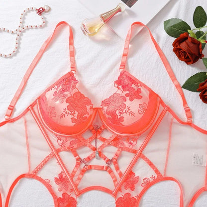 Forbidden Geometry Corset Suspender Set
