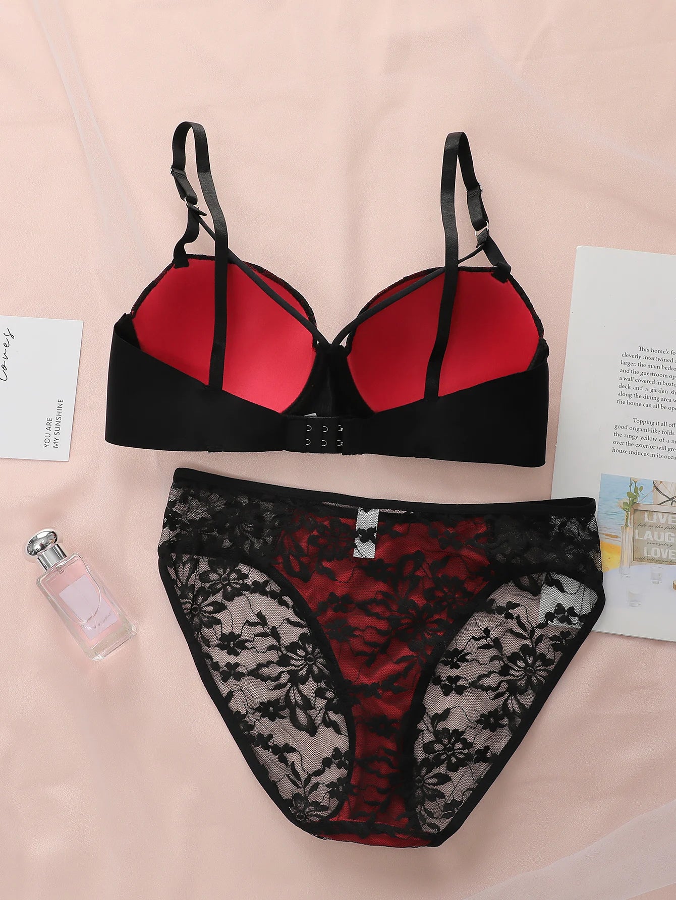 Floral Inferno Lace Lingerie Set