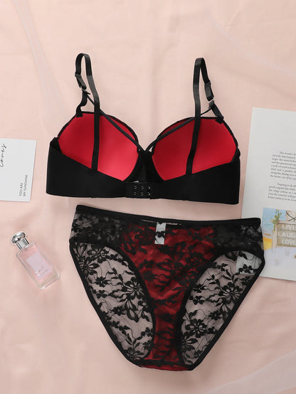 Floral Inferno Lace Lingerie Set