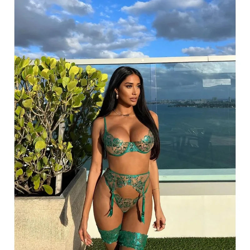 Emerald Seduction Lingerie Set