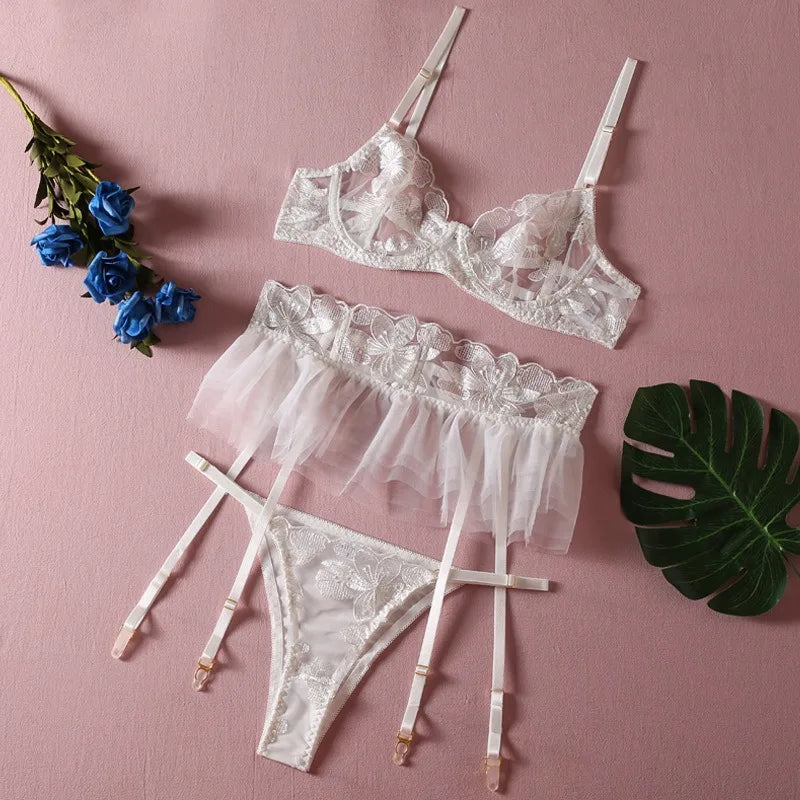 Boudoir Ballet Lace Suspender Set