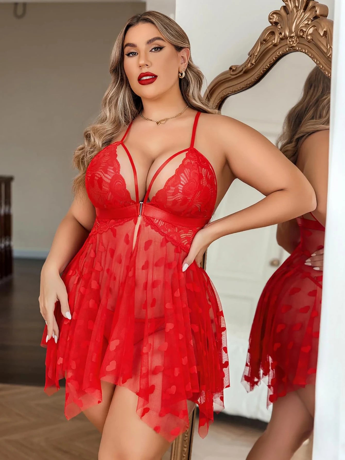 Midnight Heartbeat Babydoll Set