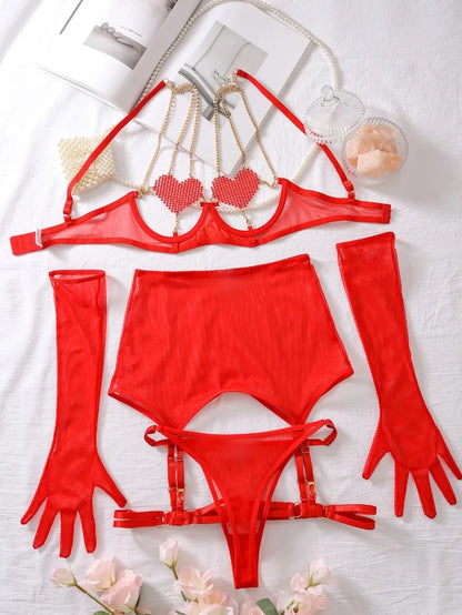 Heartbound Chain Lingerie Set