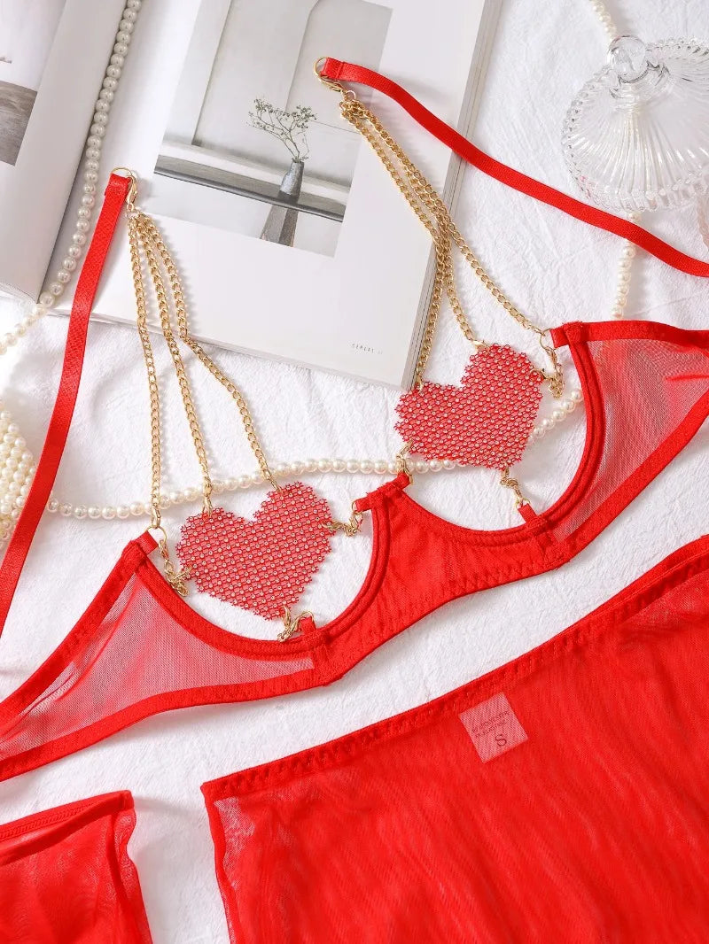 Heartbound Chain Lingerie Set