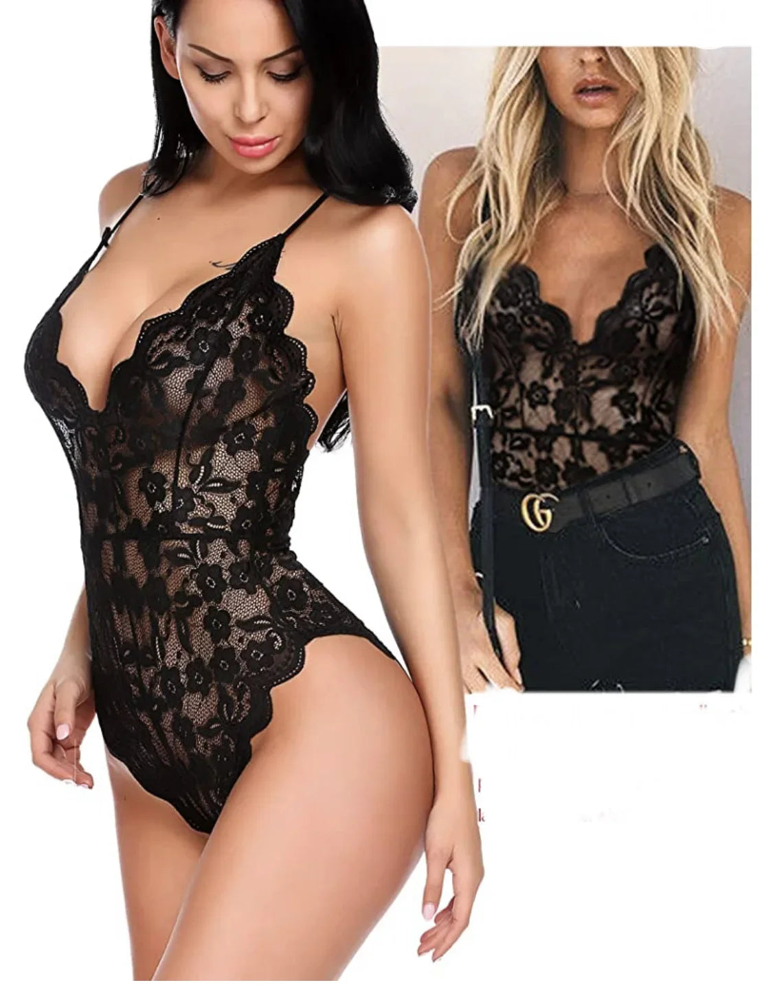 Champagne Elegance Lace Bodysuit