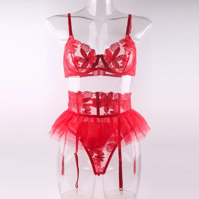 Boudoir Ballet Lace Suspender Set