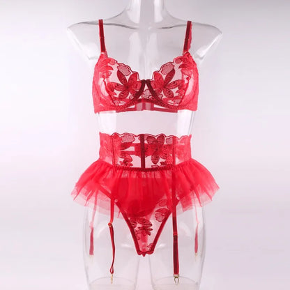 Boudoir Ballet Lace Suspender Set