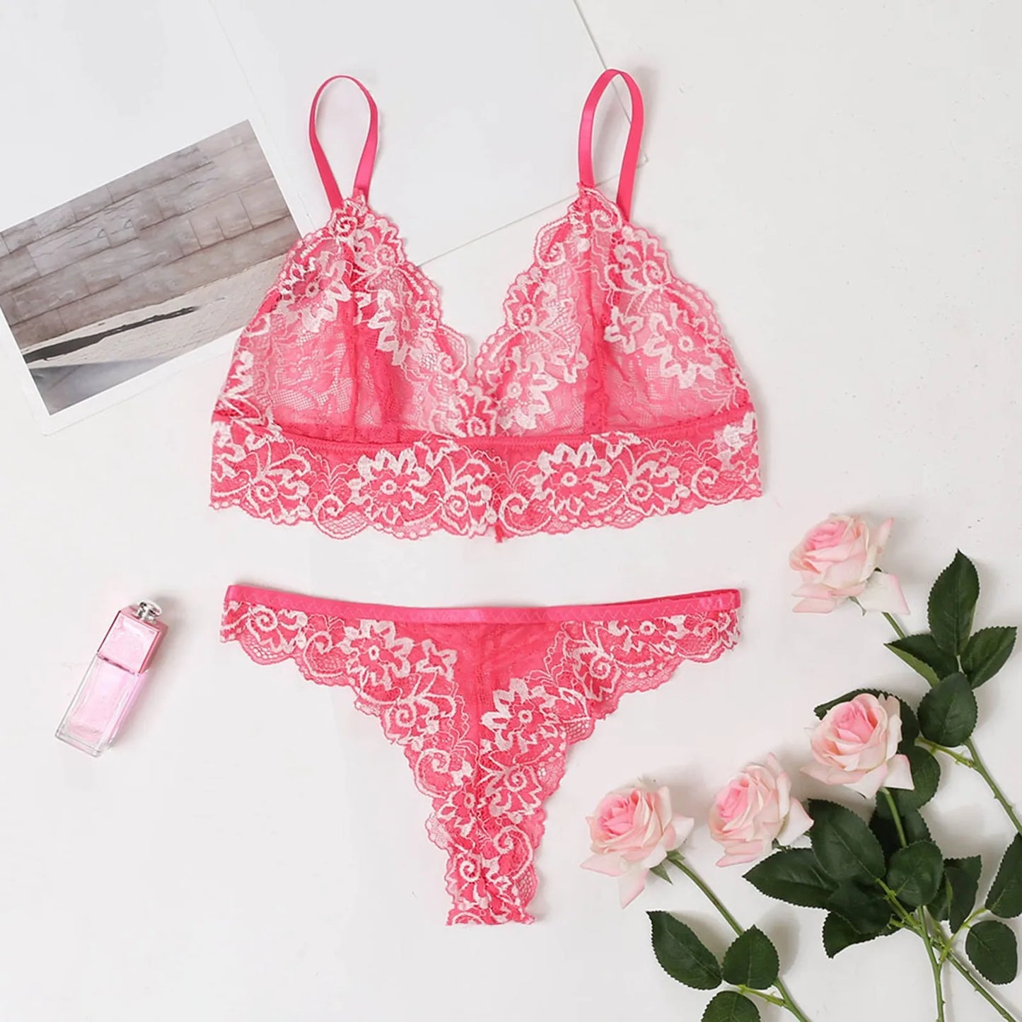 Bougainvillea Lace Lingerie Set