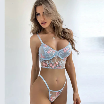 Blossom Dream Embroidered Lingerie Set