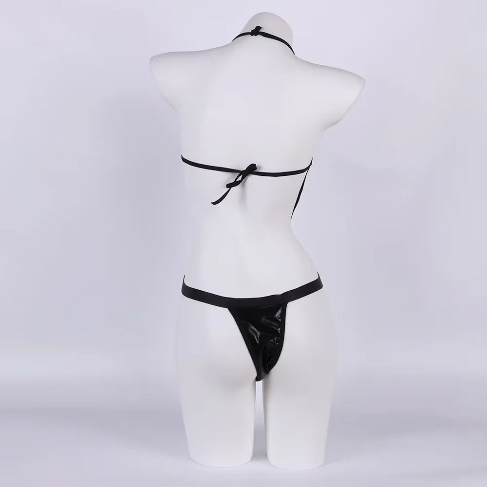 Laced in Power Wet-Look Bodysuit