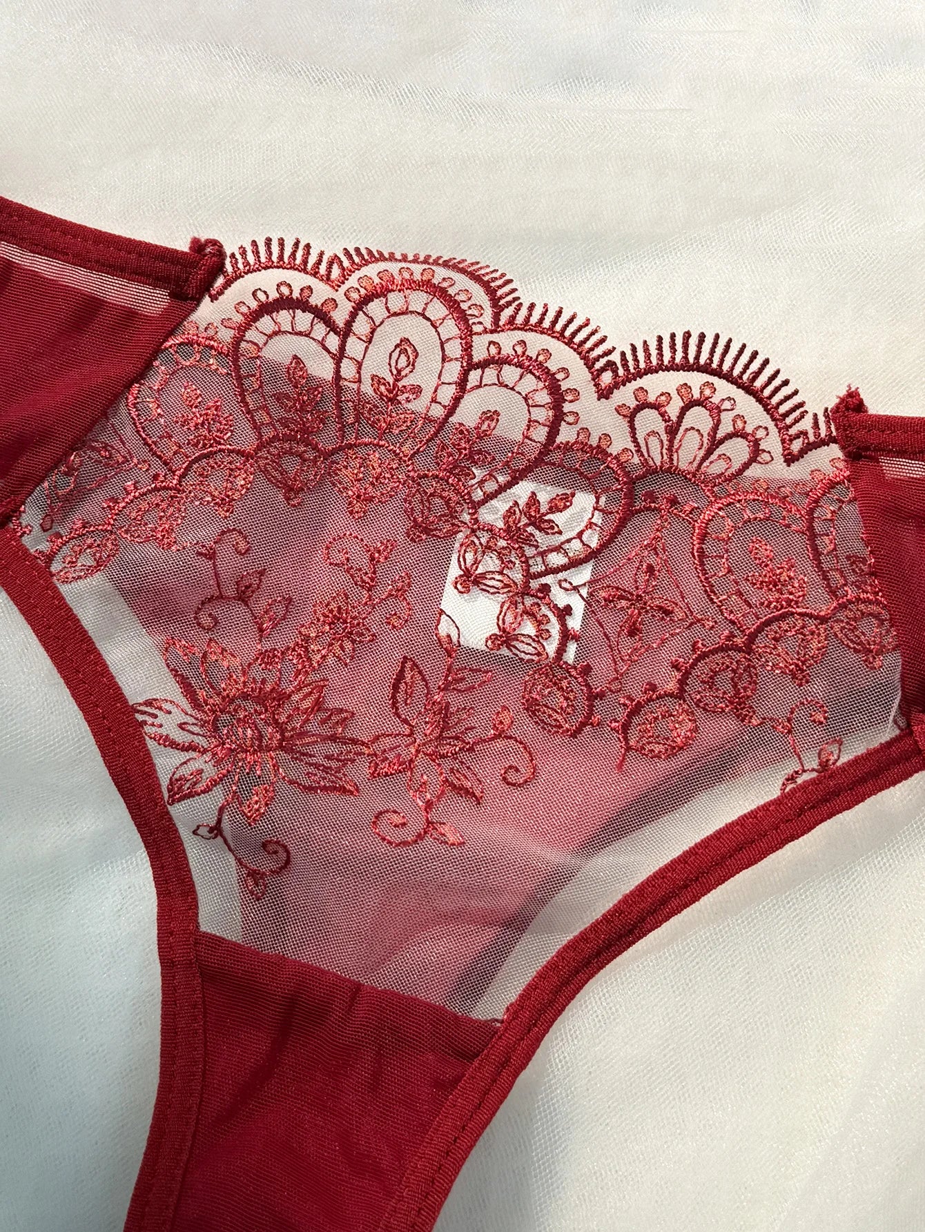 Fine Print Lace Lingerie Set
