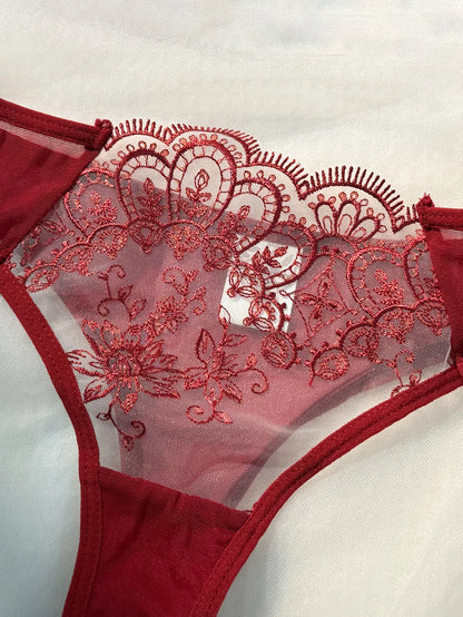 Fine Print Lace Lingerie Set