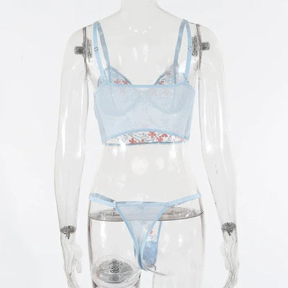 Blossom Dream Embroidered Lingerie Set
