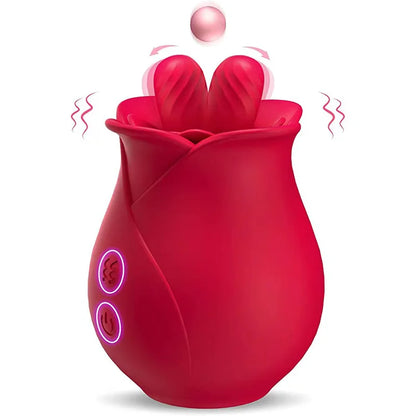 Velvet Bloom Rose Tongue Licking Vibrator Double Tongue Licking  G-spot Stimulator Blowjob Clitoris Vaginal Massager Sex Toy