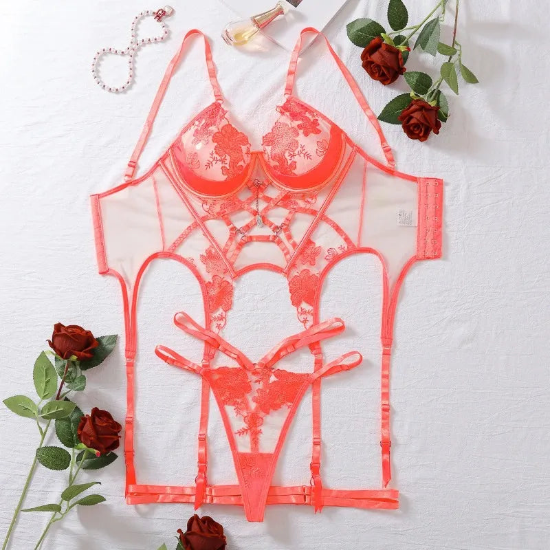 Forbidden Geometry Corset Suspender Set
