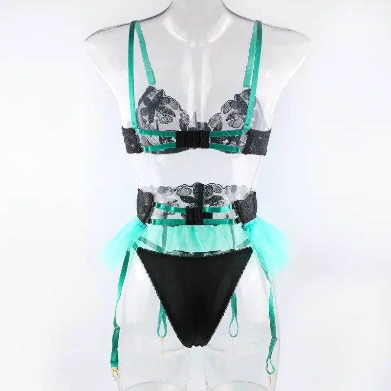 Boudoir Ballet Lace Suspender Set