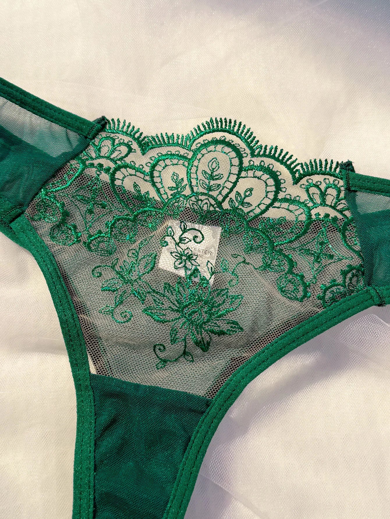 Fine Print Lace Lingerie Set