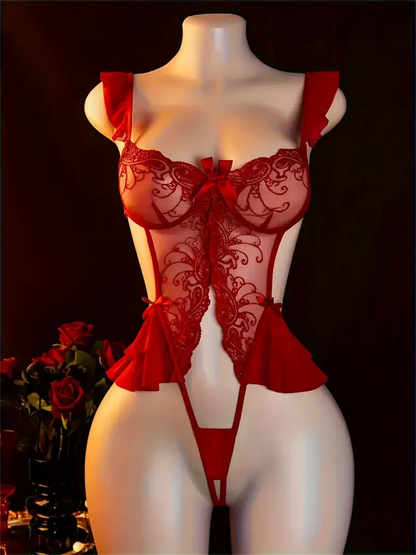 Ruffled Seduction Lace Teddy
